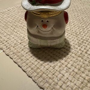 Festive Snowman trinket box.    Brand new never used.  Cute winter decoration.